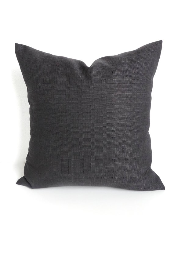 Charcoal PILLOW Charcoal Throw Pillow Solid Shearling Pillow in 2020