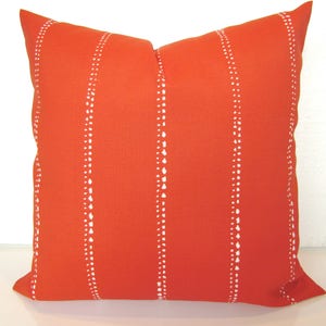 ORANGE Outdoor Pillow Orange DECORATIVE Throw Pillow Covers Orange Ticking Stripe Throw Pillow Outdoor Pillow Covers 16 18x18 20 Home Decor