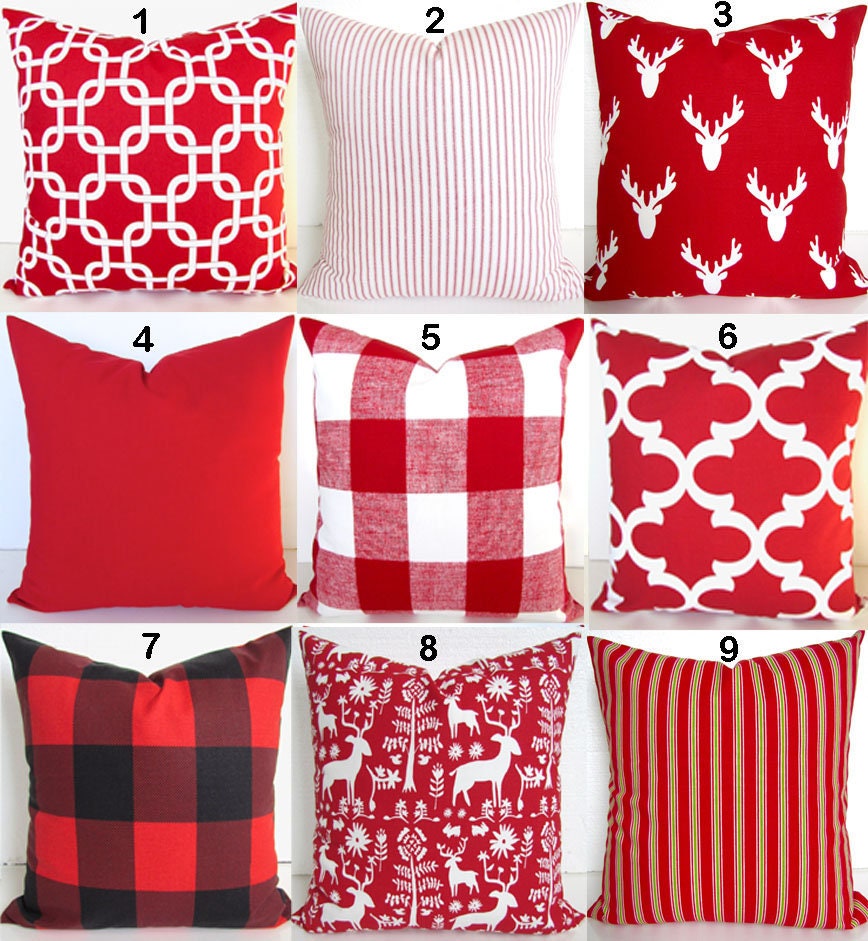 decorative red pillows