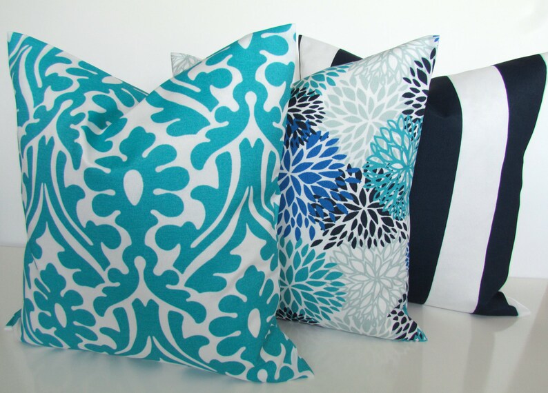 Royal BLUE OUTDOOR PILLOWS Turquoise Outdoor Throw Pillow Etsy