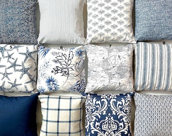 NAVY BLUE PILLOW Covers Dark Blue Throw Pillows All Sizes 24x24 26x26 Euro Shams