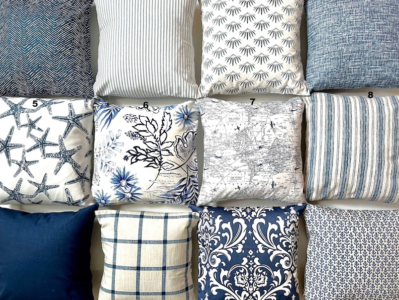 NAVY BLUE PILLOW Covers Dark Blue Throw Pillows All Sizes 24x24 26x26 Euro Shams image 1