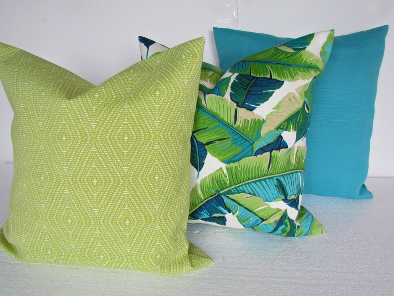 GREEN PILLOWS Turquoise Pillows Lime green Outdoor Pillow Etsy
