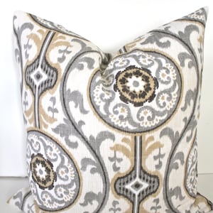 Tan PILLOW COVER TAN Throw Pillow Covers Gray Decorative Throw Pillows 22x22 24 26 18x18 20 Geometric Grey Pillow Cover Home and Living