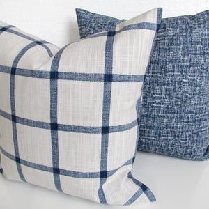 NAVY BLUE PILLOW Covers Dark Blue Throw Pillows All Sizes 24x24 26x26 Euro Shams image 10