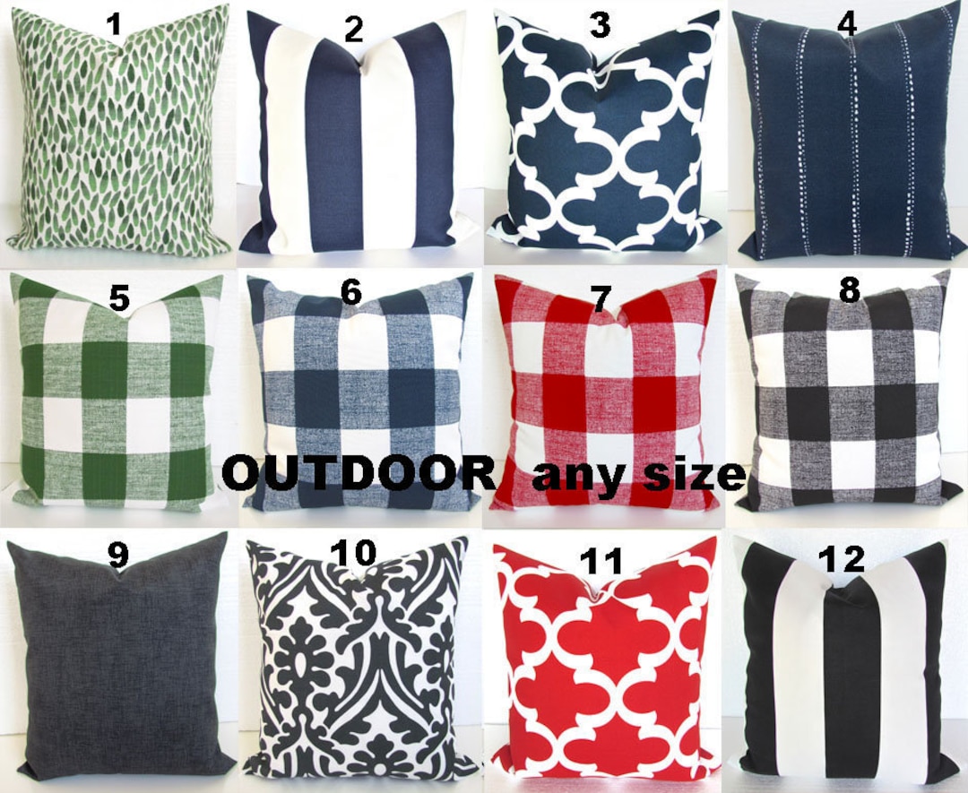 Buffalo Check OUTDOOR PILLOWS Green Buffalo Check Outdoor Etsy