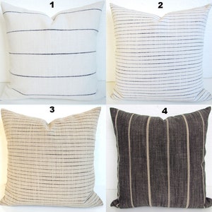 FARMHOUSE PILLOWS Charcoal Ticking stripe Throw Pillows Farm house Charcoal Pillows Black Pillow Covers Farmhouse 16 18 20x20 All Sizes