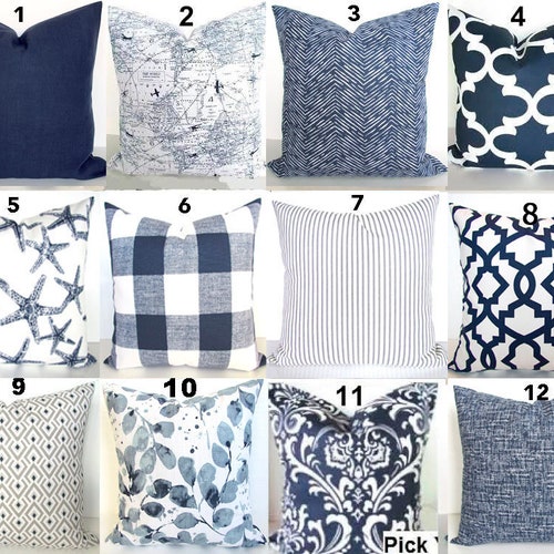 dark navy throw pillows