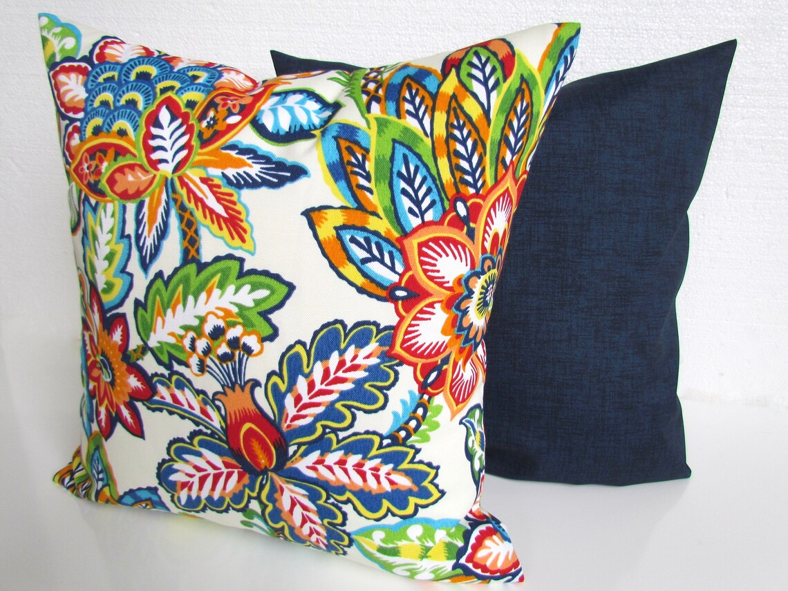 Blue Outdoor Pillows Lime Green Outdoor Throw Pillow Covers Etsy