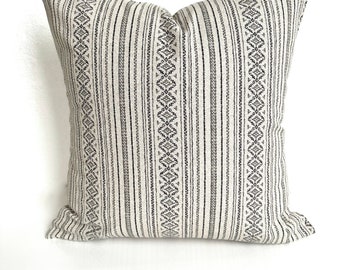 GRAY PILLOWS GREY Throw Pillow Covers Tan Pillows Grey Striped Decorative Pillow Covers Farmhouse Tan & Grey Ticking Stripe Pillows