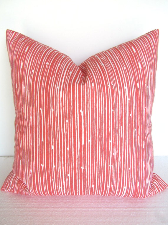 Coral PILLOWS CORAL Throw Pillows Coral Striped Pillow Covers Etsy