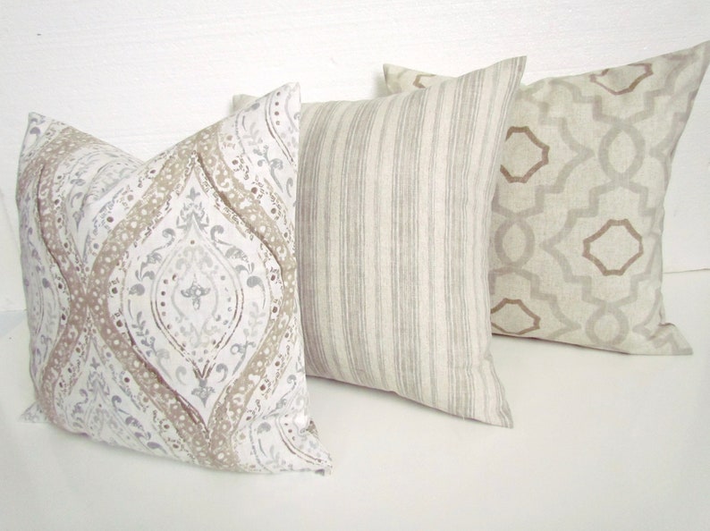 GRAY PILLOWS TAN Throw Pillow Covers Grey Pillows Blush Throw Etsy