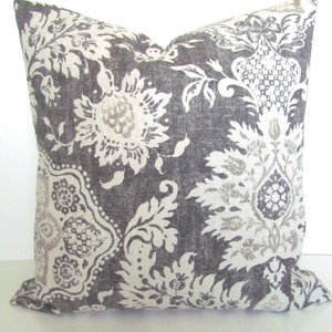 GRAY PILLOWS GREY Throw Pillow Covers Tan Grey Floral Decorative Cover Home Decor