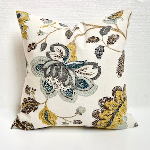CUSCINO dorato Fodera per cuscino decorativo marrone chiaro Cuscini grigi Fodere per cuscini dorati gialli marroni Spa Blu Grigio floreale. Tutte le taglie