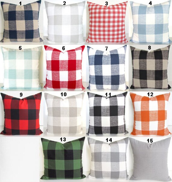 buffalo check throw pillows