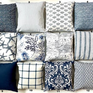 NAVY BLUE PILLOW Covers Dark Blue Throw Pillows All Sizes 24x24 26x26 Euro Shams image 2