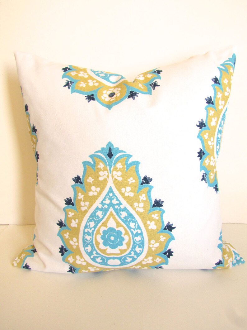 PILLOWS Gold Pillows Turquoise Throw Pillow Covers Aqua Etsy