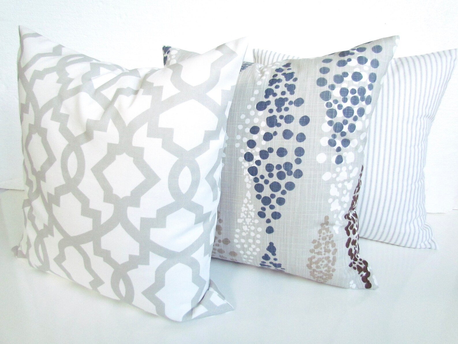 GRAY PILLOWS Gray & TAN Pillow Covers French Gray Buffalo Etsy