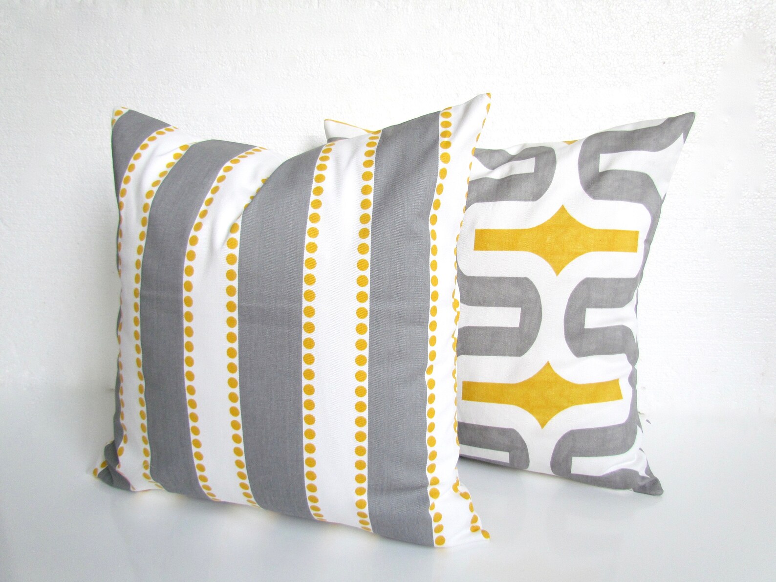 YELLOW PILLOW Covers Gray Decorative Pillows Yellow Throw Etsy