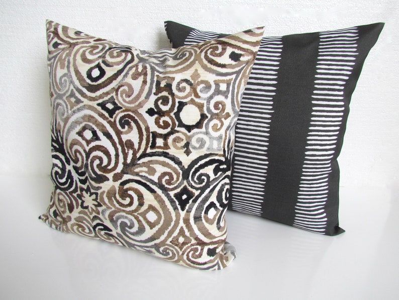 Black Outdoor Pillows Gray Outdoor Throw Pillow Covers Etsy