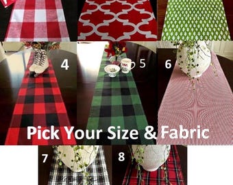 CHRISTMAS TABLE RUNNER Red Holiday 12x60 13x72 Party Green Table runners Red Christmas Table runner Decorative Holiday Home and Living Decor