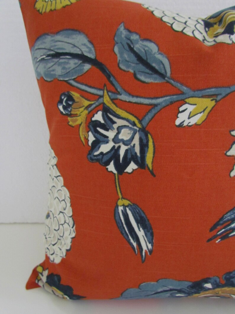 ORANGE PILLOWS Orange Throw Pillows Blue Pillows Navy Blue Etsy