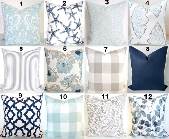 etsy blue pillows