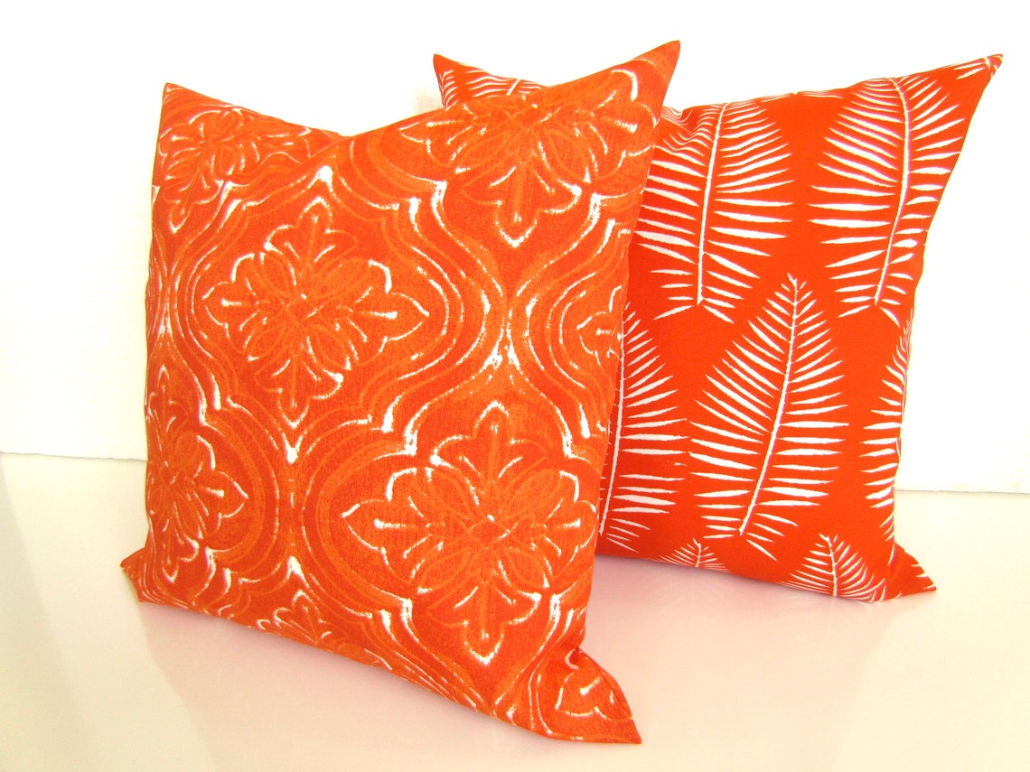 ORANGE OUTDOOR PILLOWS Blue Pillows Yellow Pillow Covers Navy Etsy