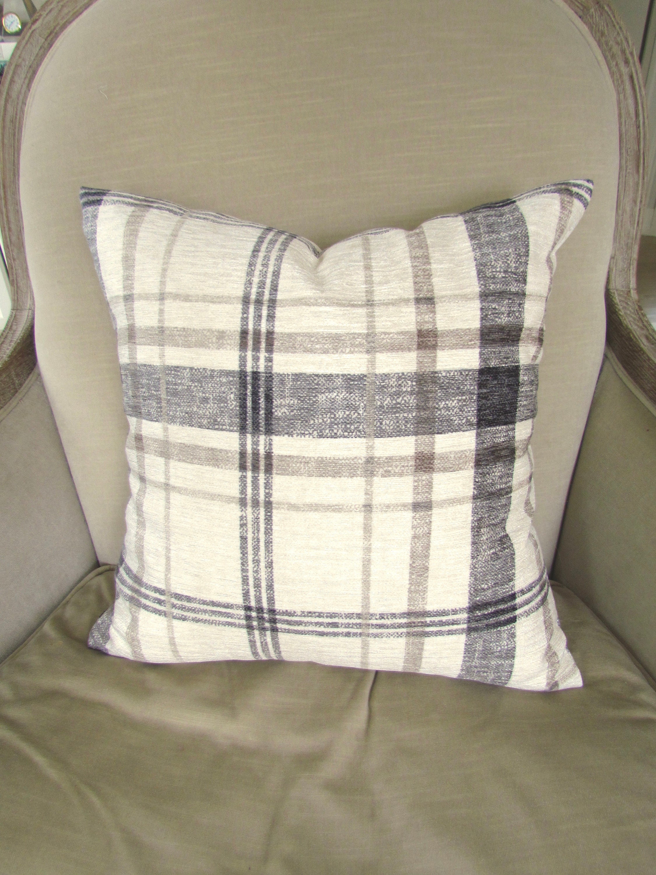 GRAY THROW PILLOWS Farmhouse Pillows Buffalo Check Pillows Tan Etsy