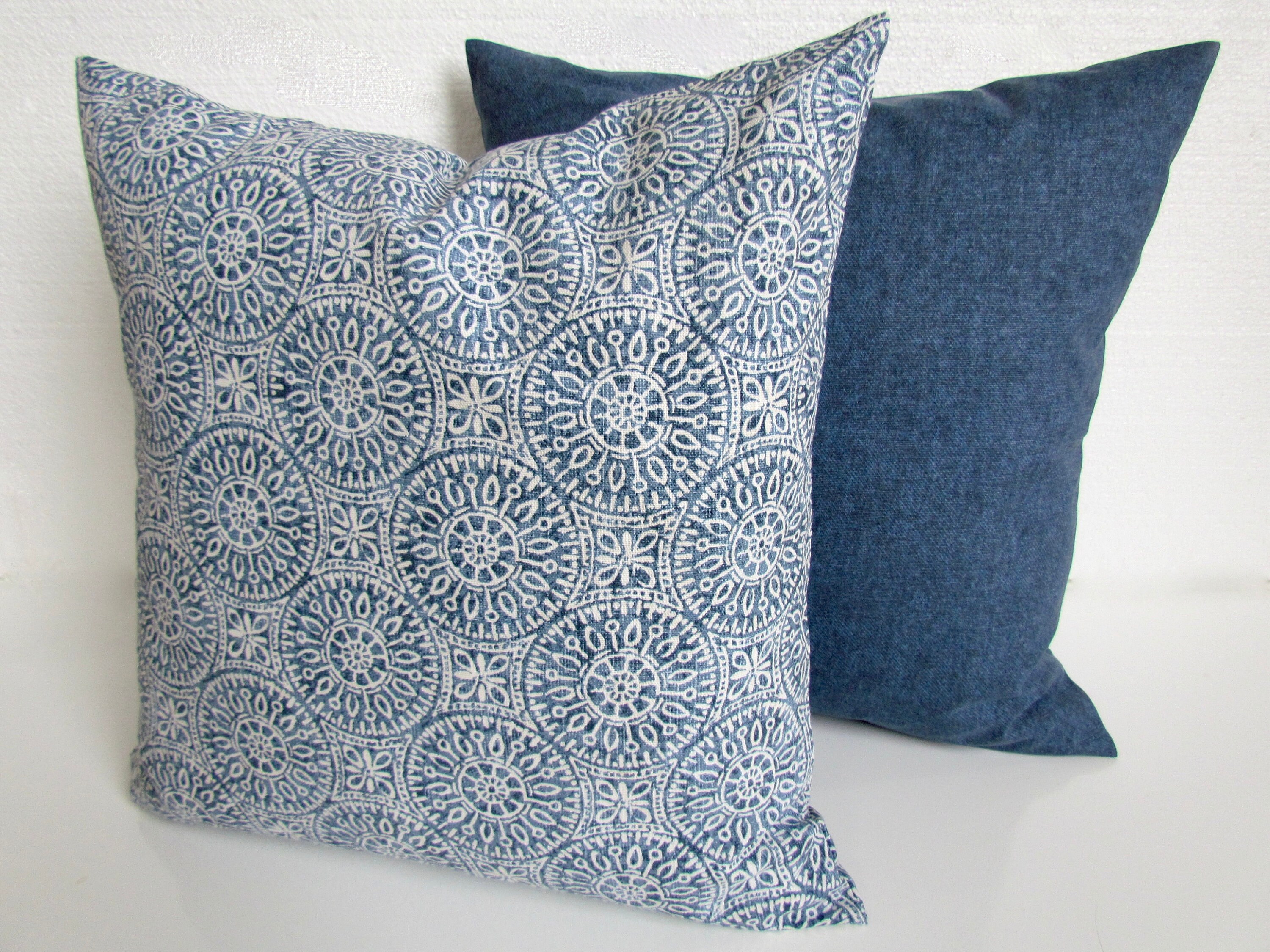 Blue Denim PILLOWS Blue Throw Pillows Denim Blue Pillow Covers Farmhouse Pillows Solid Blue Pillow Cover Navy Blue Pillows Denim Pillows Etsy Canada