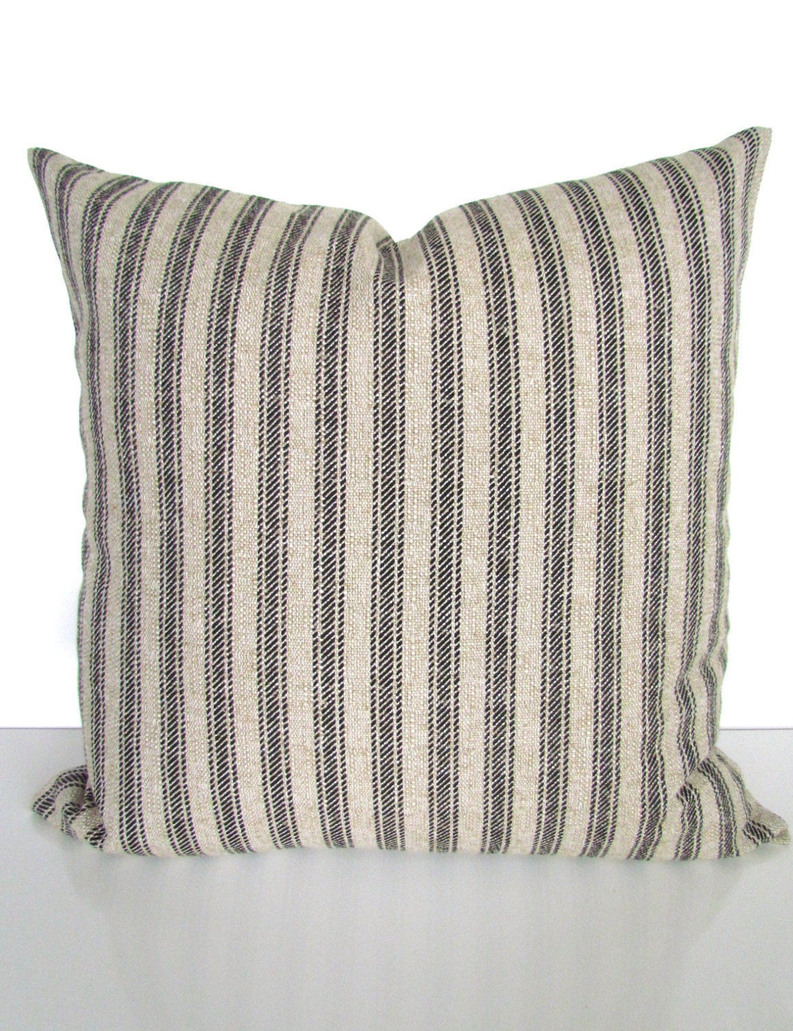 BLACK TICKING STRIPE Pillow Black Throw Pillow Covers Black Etsy
