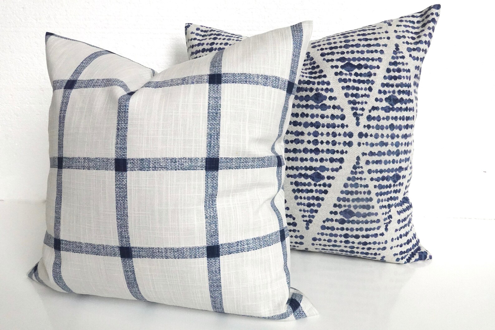 BLUE Farmhouse PILLOW Covers Blue Throw Pillows Dark Blue Etsy