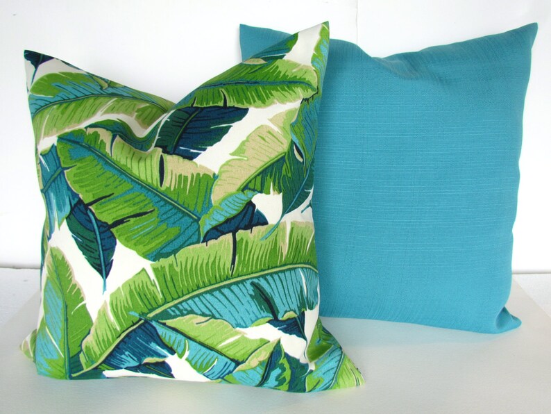 TEAL Pillows Solid TURQUOISE OUTDOOR Throw Pillow Covers Solid Etsy