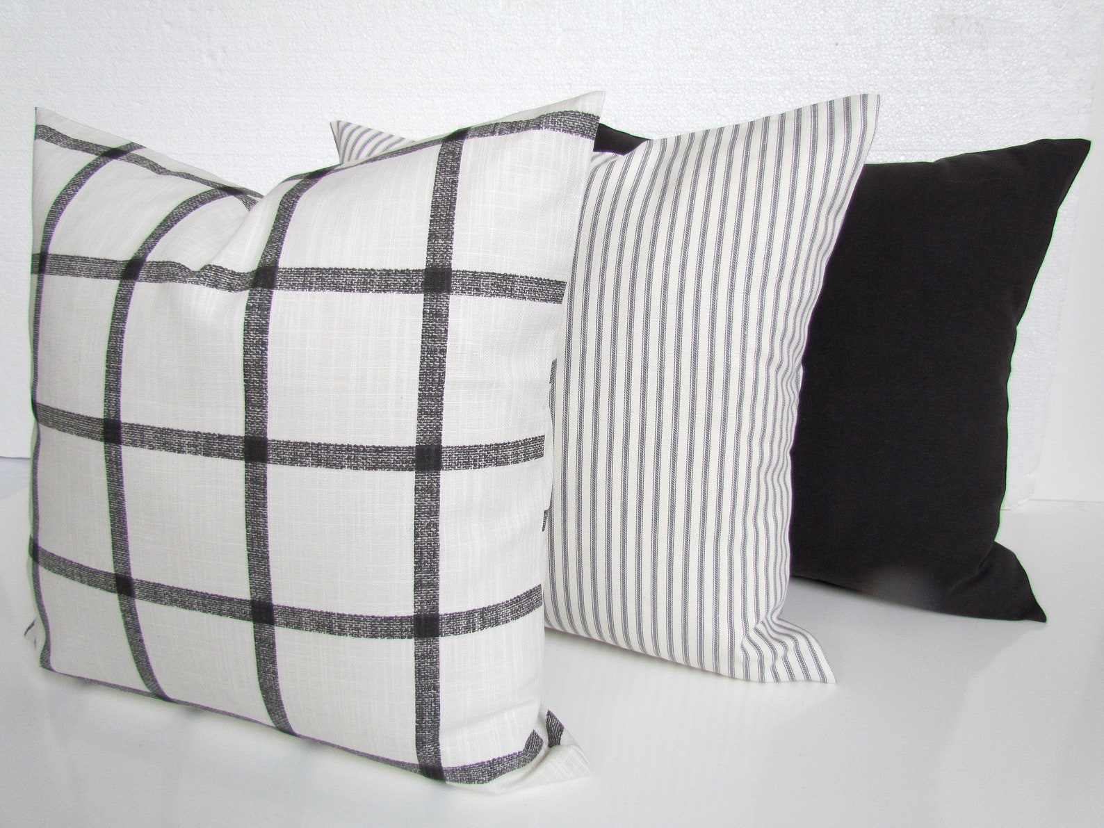 Gray Farmhouse PILLOW Covers Gray Throw Pillows Grey Pillows Etsy