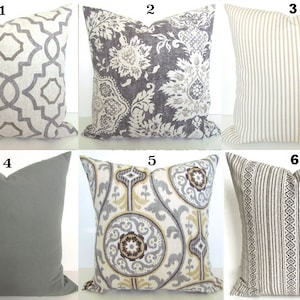 GRAY PILLOWS TAN Throw Pillow Covers Grey Pillows Grey Throw Pillow Covers Gray Pillow Covers Tan & Grey Pillows 16 18x18 20 All Sizes