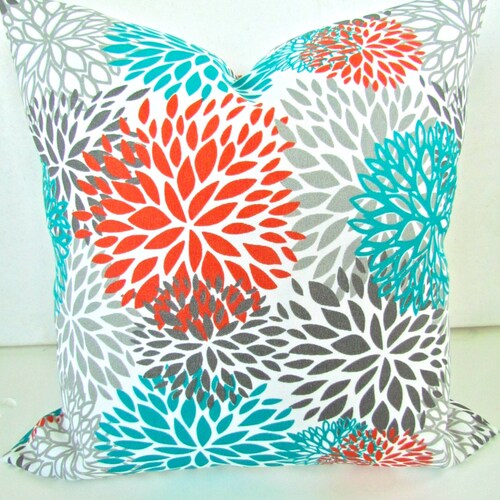 SALE TEAL PILLOWS Turquoise Outdoor Pillow Covers Teal Orange Etsy Canada