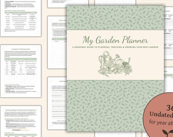 Druckbarer Garten Kalender | Digitaler Download | Saisonales Garten Journal | Gehöft-Planer | Pflanz & Ernte Tracker
