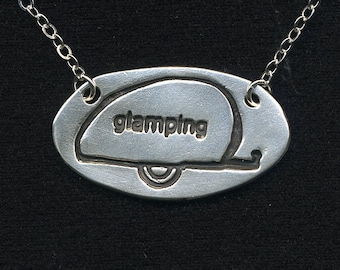 Glamping-Vintage trailer silver pendant Necklace