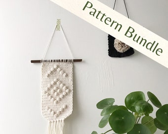 Crochet Pattern Bundle Wall Hanging Crochet Pattern Bobble Stitch Wall Hanging Crochet Home Decor Pattern Boho Crochet Pattern Wall Art