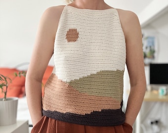 Crochet Top Pattern PDF Crochet Summer Top Sleeveless Top Crochet Summer Pattern Modern Crochet Clothing for Summer