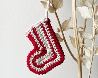 Crochet Mini Christmas Stocking Pattern - Crochet Christmas Decoration PDF Pattern