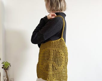 Crochet Tote Bag Pattern PDF Crochet Bag Pattern Modern Crochet Pattern Filet Crochet Bag Pattern Digital