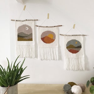 Moon Arch wall hanging crochet pattern. Crochet wall hanging. Crochet home decor. Tapestry crochet. Intarsia crochet. Modern crochet pattern zdjęcie 4