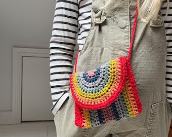 Rainbow Bag crochet pattern Crochet bag pattern Crochet rainbow pattern Modern crochet pattern