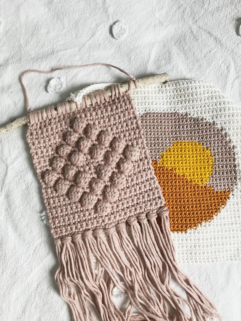 Crochet Wall Hanging Pattern Intarsia Crochet Pattern Modern Crochet Wall Decor Pattern Tapestry Crochet Wall Hanging Pattern PDF Download image 3