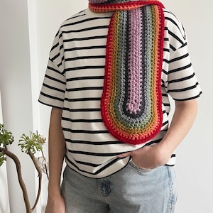 Rainbow Scarf crochet pattern Crochet scarf pattern Crochet rainbow pattern Chunky scarf Modern crochet pattern