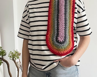 Rainbow Scarf crochet pattern Crochet scarf pattern Crochet rainbow pattern Chunky scarf Modern crochet pattern