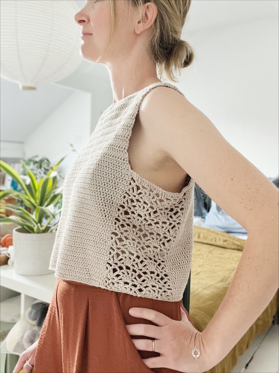Crochet Lace Long Sleeve Crop Top PATTERN // PDF Crochet Pattern 