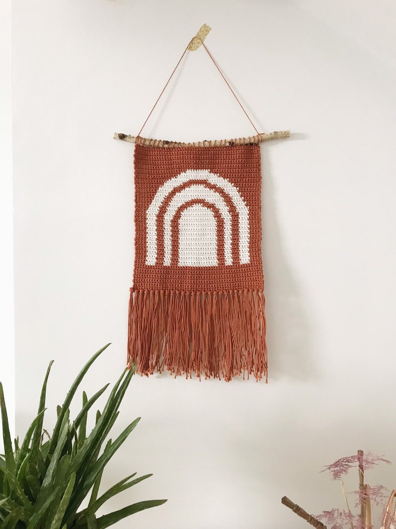 Rainbow Wall Hanging Crochet Pattern. Crochet Wall Hanging. Etsy