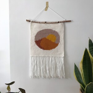 Crochet Wall Hanging Pattern Intarsia Crochet Pattern Modern Crochet Wall Decor Pattern Tapestry Crochet Wall Hanging Pattern PDF Download image 4